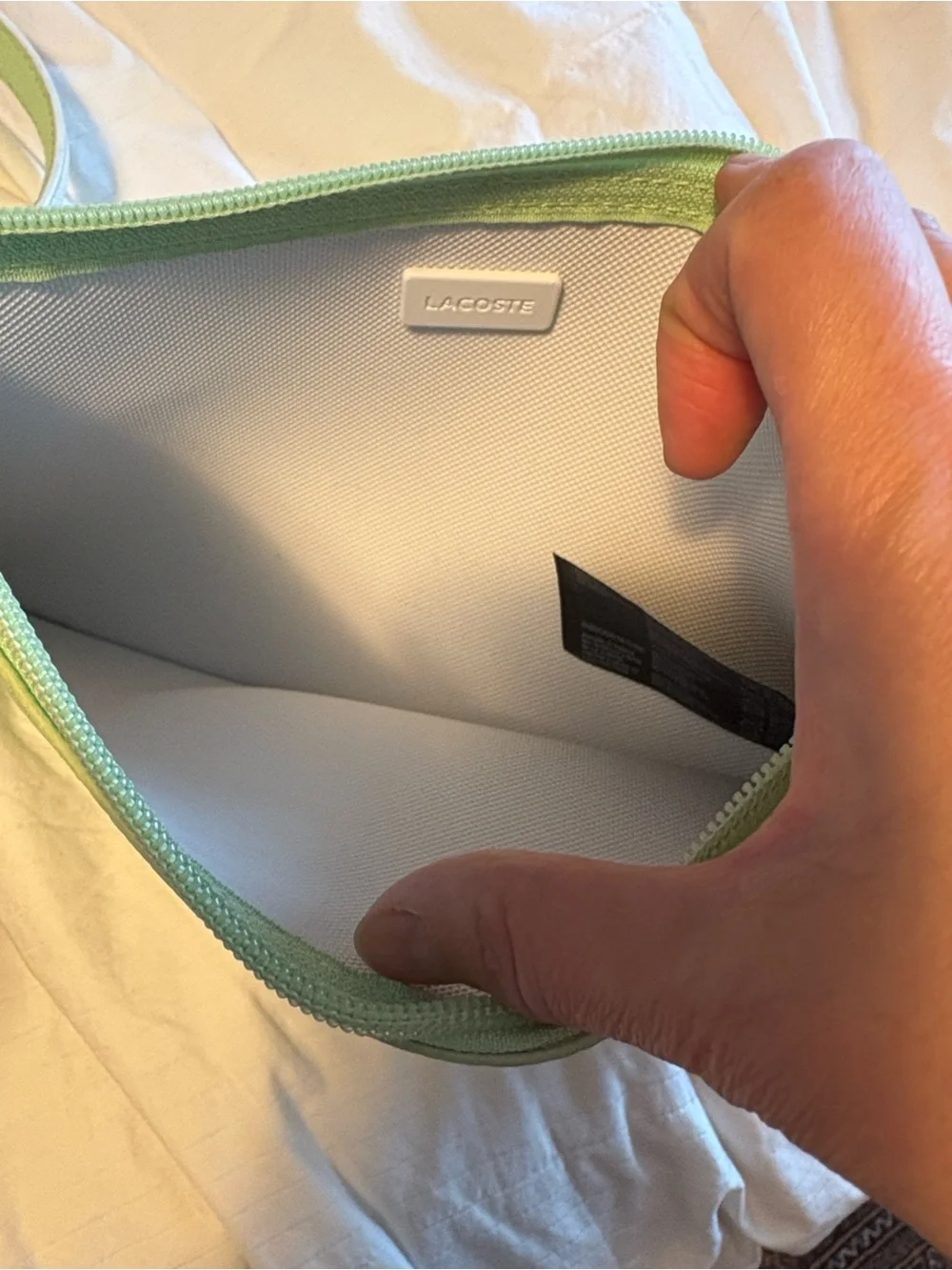 Lacoste White/Green Reversible Anna Tote - Picture 8 of 8
